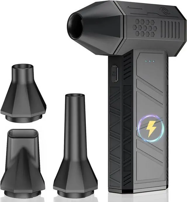 Main image of Compressed Air Duster, 180000RPM Electric Air Duster, Rechargeable Cordless Air Blower with 3-Gear Turbo Fan(Pure Black)