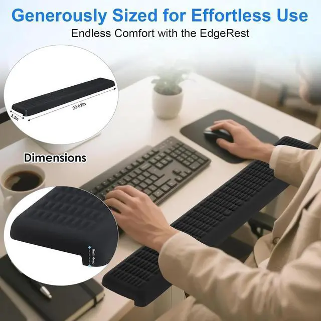 Alt view image 4 of 6 - Desk Long Wrist Rest & Elbow Rest, Non-Slip, Desk Edge Support, Ergonomic Design(23.6 * 3.9 inch One-Piece Design)