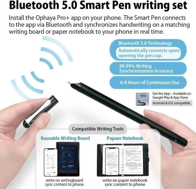 Alt view image 2 of 4 - Digital Smart Pen Notebook and Writing Board Set, Real-time Sync for Digitizing, Convert to Text,Storing