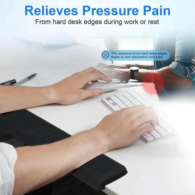 Alt view image 2 of 6 - Desk Long Wrist Rest & Elbow Rest, Non-Slip, Desk Edge Support, Ergonomic Design(23.6 * 3.9 inch One-Piece Design)