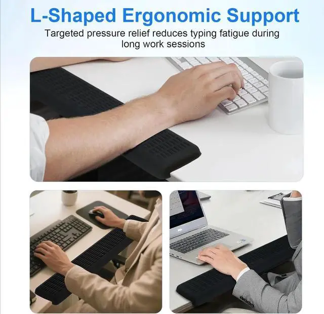 Alt view image 6 of 6 - Desk Long Wrist Rest & Elbow Rest, Non-Slip, Desk Edge Support, Ergonomic Design(23.6 * 3.9 inch One-Piece Design)