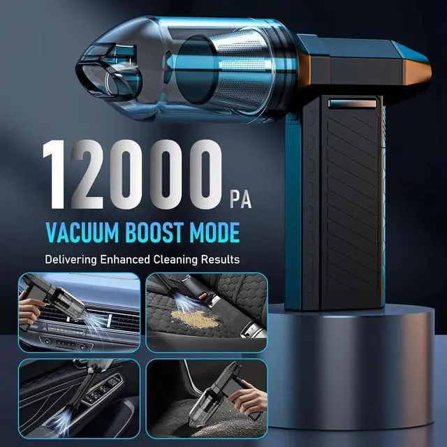 Alt view image 4 of 6 - Electric Air Duster - Vacuum 2 in 1 & Cordless 6000mAh Mini Turbo Fan Blower, Keyboard Computer Car Cleaner