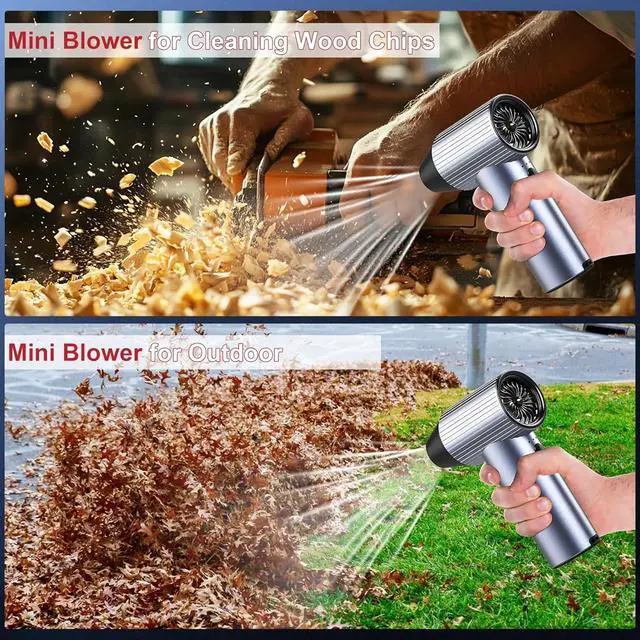 Alt view image 6 of 6 - Electric Air Duster, Super Power Mini Blower with Brushless Motor, 3 Speed Mode, Lightweight Leaf Blowers