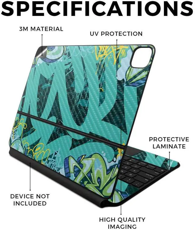 Alt view image 2 of 2 - Carbon Fiber Skin Compatible - CyanTag - Premium 3M Vinyl Protective Wrap Decal Cover - Easy to Apply