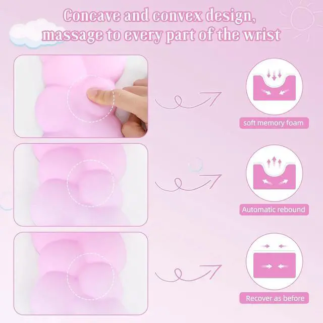 Alt view image 4 of 6 - Keyboard Wrist Rest Mouse Pad Wrist Arm Support Set with Ergonomic Cute Memory Foam for Computer Office Laptop Gaming