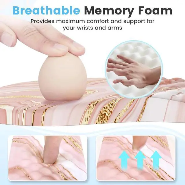 Alt view image 4 of 6 - Keyboard Wrist Rest, Ergonomic Mouse Pad with Wrist Rest, 3 in 1 Keyboard and Mouse pad with Coaster Set