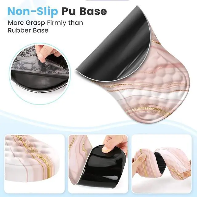 Alt view image 5 of 6 - Keyboard Wrist Rest, Ergonomic Mouse Pad with Wrist Rest, 3 in 1 Keyboard and Mouse pad with Coaster Set