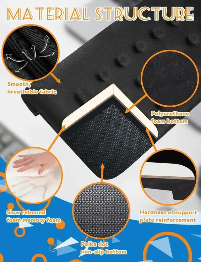 Alt view image 4 of 6 - L-Shaped Ergonomic Keyboard Wrist Rest, Wrist Rest for Mouse, Wrist Pad Computer Wrist Support Designed Specifically