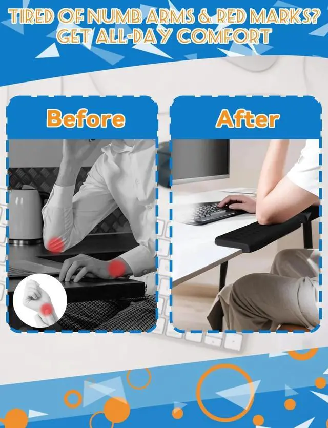 Alt view image 3 of 6 - L-Shaped Ergonomic Keyboard Wrist Rest, Wrist Rest for Mouse, Wrist Pad Computer Wrist Support Designed Specifically