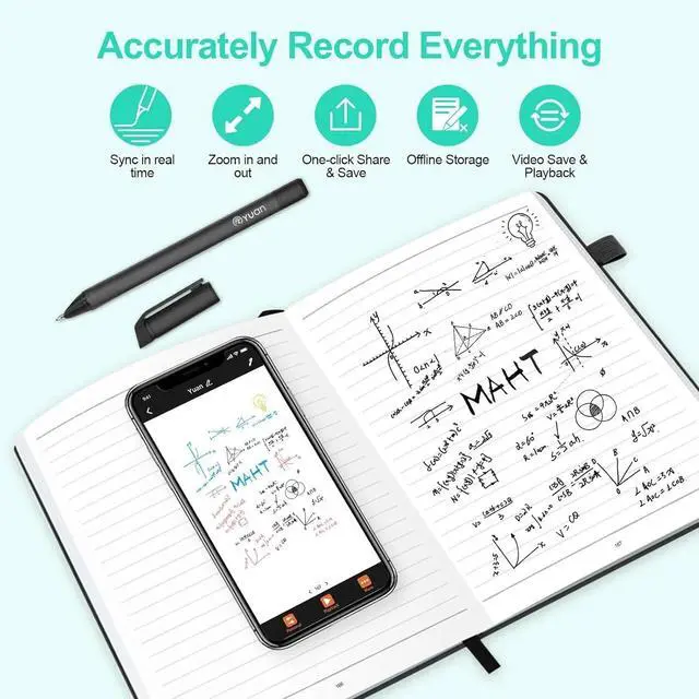 Alt view image 2 of 4 - Smart Pen and Notebook - Smartpen Writing Set, Digital Smart pens for Note Taking, Storing, and Sharing Paper Notes