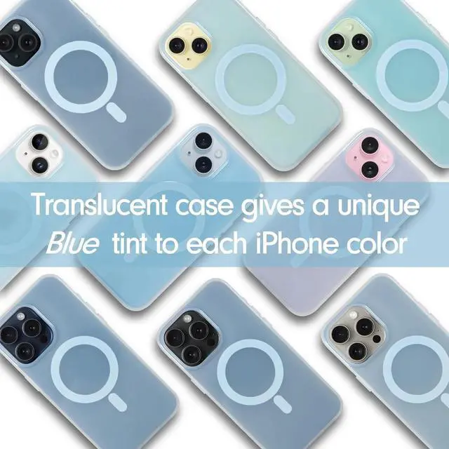 Alt view image 2 of 6 - Protective Phone Case for iPhone 15 Pro Max | Compatible with Magsafe | 10ft Drop Tested | Jelly Sky Blue