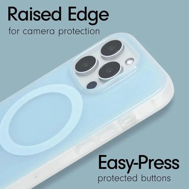 Alt view image 5 of 6 - Protective Phone Case for iPhone 15 Pro Max | Compatible with Magsafe | 10ft Drop Tested | Jelly Sky Blue