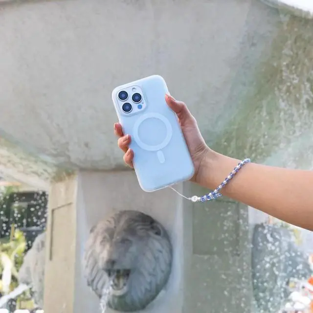 Alt view image 6 of 6 - Protective Phone Case for iPhone 15 Pro Max | Compatible with Magsafe | 10ft Drop Tested | Jelly Sky Blue