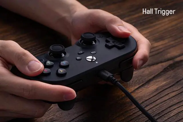 Alt view image 5 of 6 - Pro 2 Hall Effect Joysticks/Hall Trigger Wired Controller with Back Buttons, 3.5mm Audio Jack and Mic Mute Button(Black)