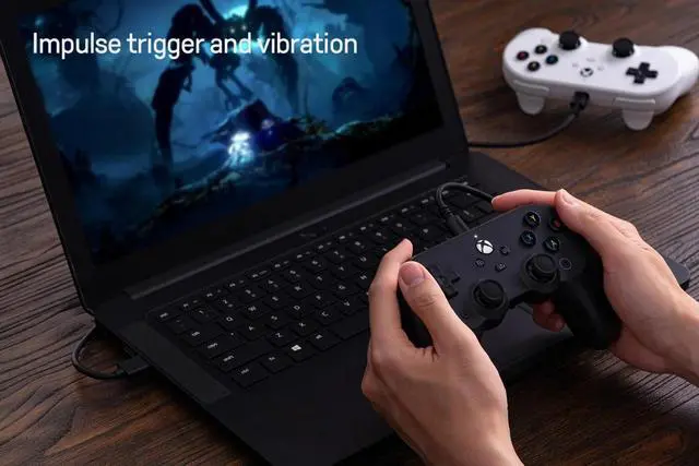 Alt view image 6 of 6 - Pro 2 Hall Effect Joysticks/Hall Trigger Wired Controller with Back Buttons, 3.5mm Audio Jack and Mic Mute Button(Black)