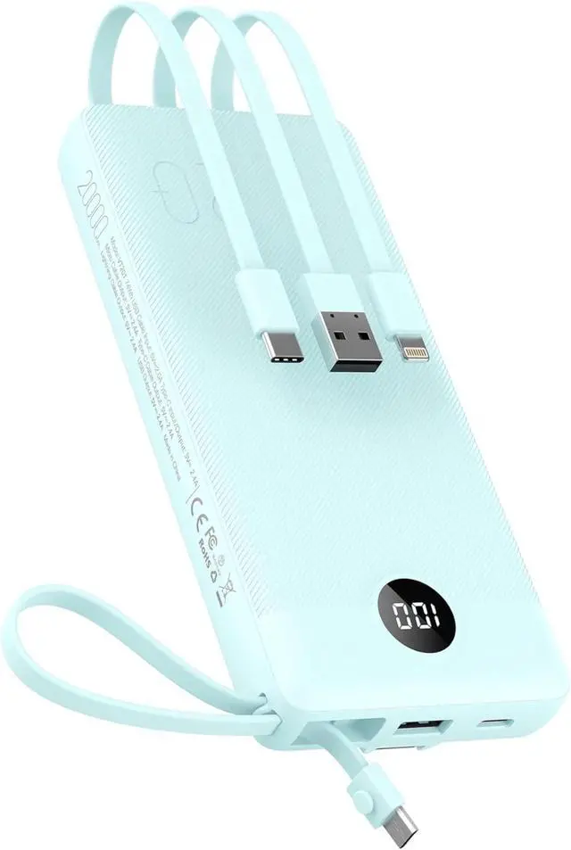 Main image of FOR-Portable Charger with Built-in Cables, 20000mAh Power Bank for iPhone, Fast Charging USB C Battery Pack