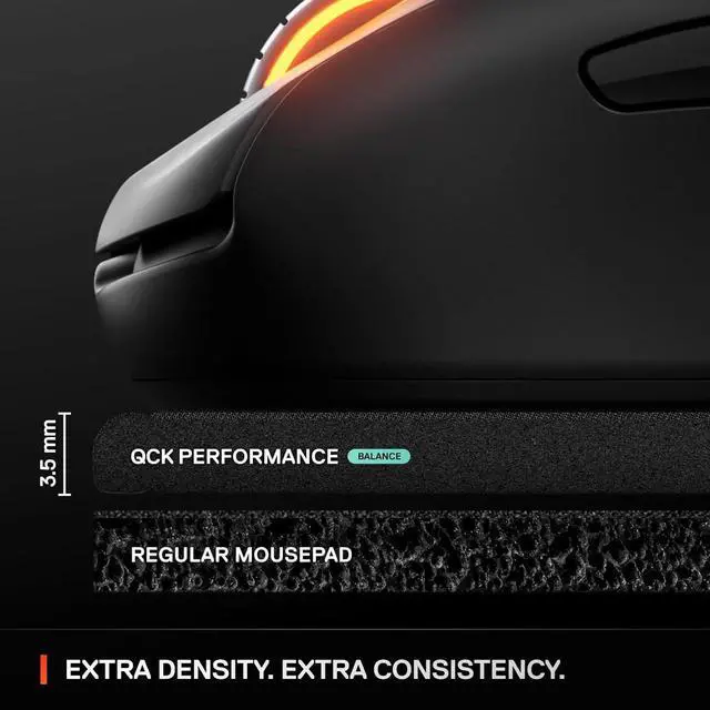 Alt view image 4 of 6 - Performance Balance Gaming Mousepad Extra Density Low-Profile Edge Stitching Non-Slip Neoprene Rubber Base