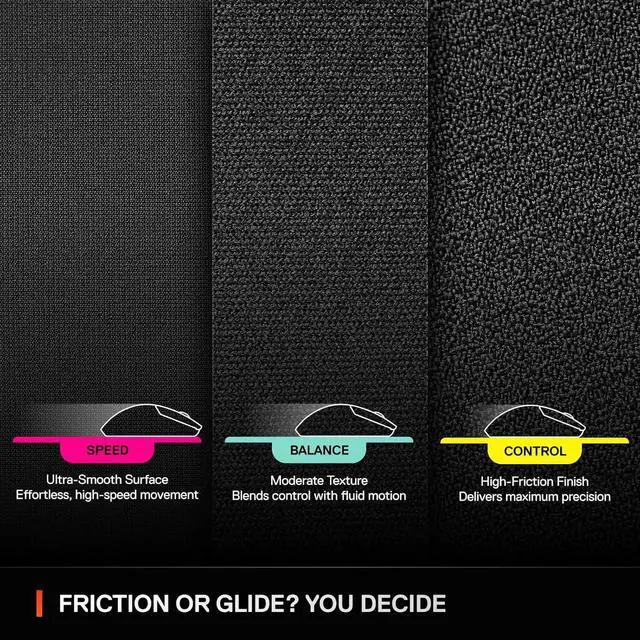 Alt view image 6 of 6 - Performance Balance Gaming Mousepad Extra Density Low-Profile Edge Stitching Non-Slip Neoprene Rubber Base