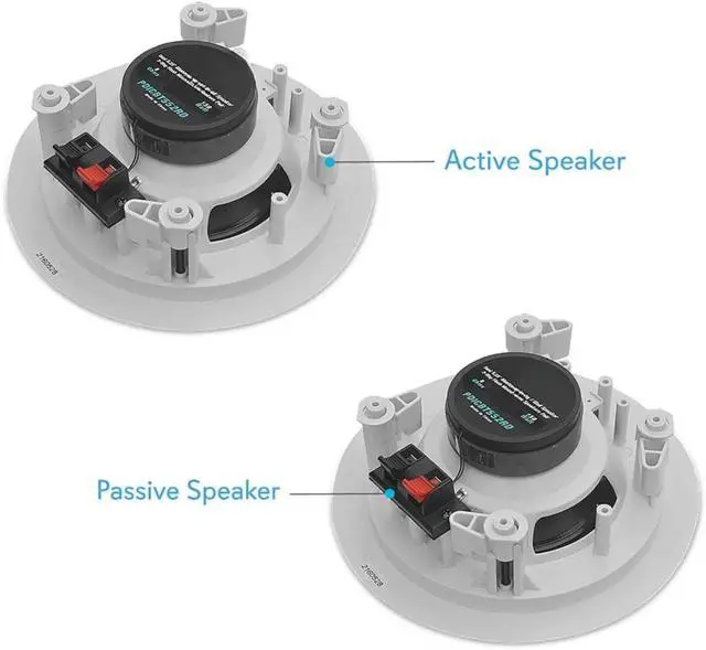 Alt view image 2 of 4 - Pair Bluetooth Flush Mount In-wall In-ceiling 2-Way Speaker System Quick Connections Changeable