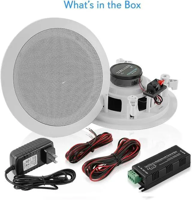 Alt view image 4 of 4 - Pair Bluetooth Flush Mount In-wall In-ceiling 2-Way Speaker System Quick Connections Changeable