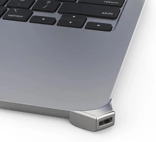Alt view image 4 of 4 - Ledge Lock Adapter for MacBook Air 13" M2-M4 with Combination Lock Silver