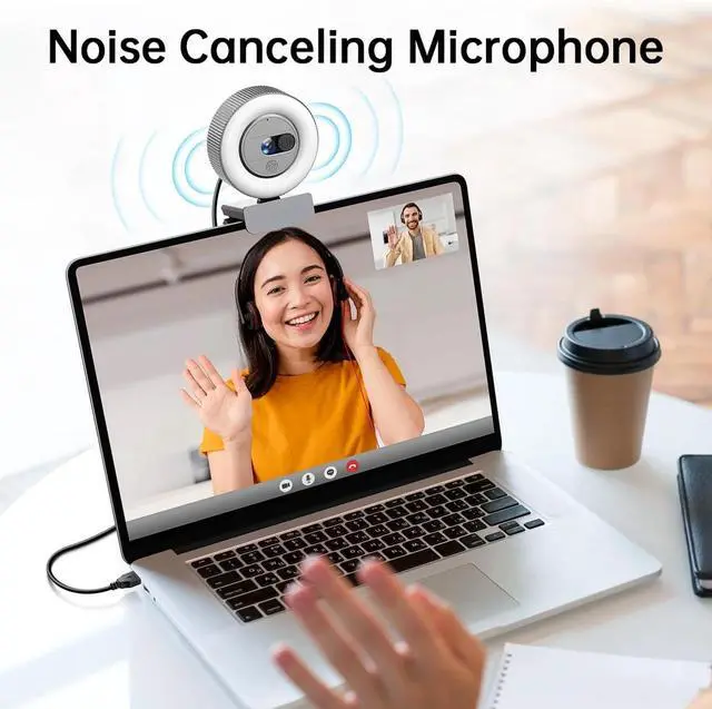 Alt view image 5 of 6 - G910 2K Quad HD Webcam for PC, with Microphone & Light & Privacy Cover, Web Camera for Desktop Computer/Laptop/MacBook