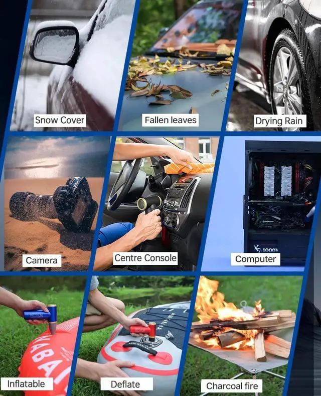 Alt view image 6 of 6 - Electric Air Duster - Jet Fan 2S Rechargeable, 117000RPM Brushless Motor, Metal Shell, 56 MPH Wind Speed (Black)