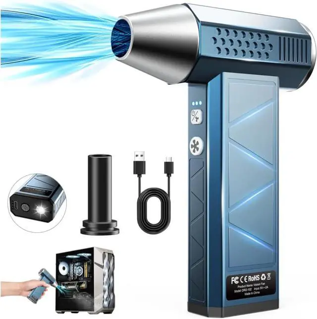 Main image of Compressed Air Duster, 380000RPM Powerful Electric Air Duster , 4-Gear Rechargeable Mini Blower, Jet Dry Blower