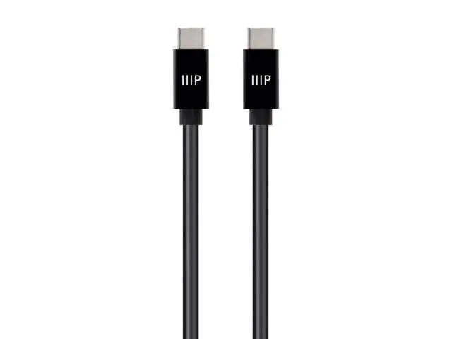 Alt view image 2 of 5 - Charge and Sync Type-C to Type-C Cable - 6 Feet - Black, USB 2.0, TPE Jacket, Up to 5A/100W (Pack of 3)