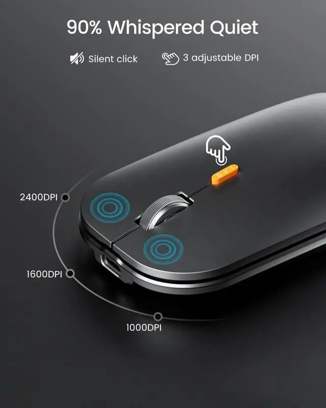 Alt view image 6 of 6 - Backlit Bluetooth Keyboard and Mouse for Mac, KM100-A Full Size Wireless Keyboard Mouse , Multi-Device Rechargeable