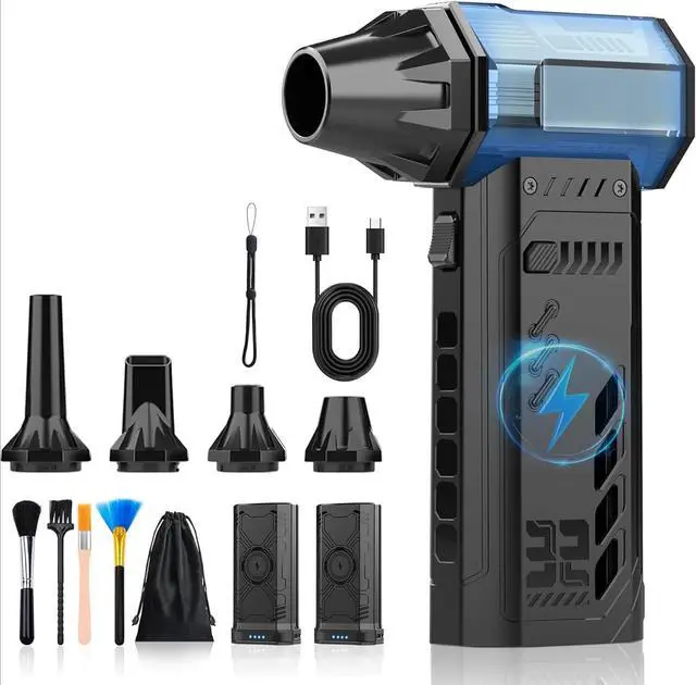 Main image of Air Duster -250000RPM Electeic Air Duster, Replaceable Batteries 2pcs,Long Life Cordless mini Blower, 3-Gear Adjustable