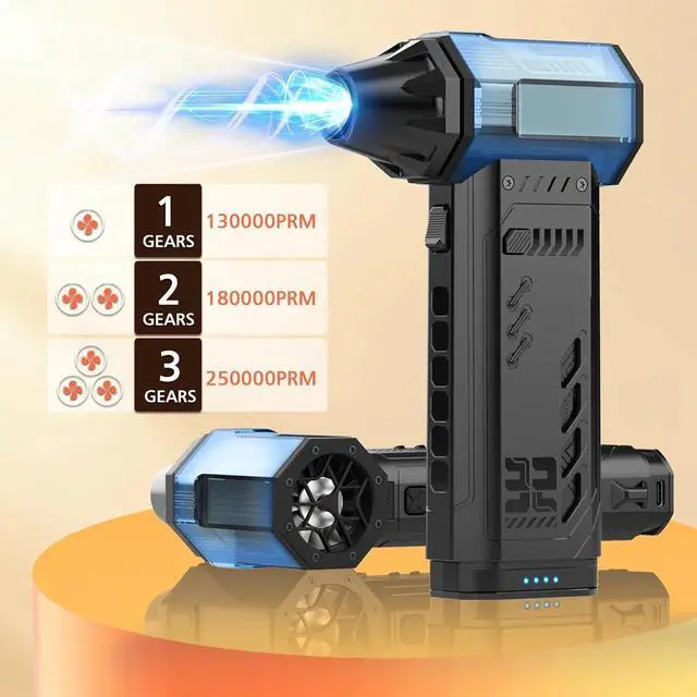 Alt view image 3 of 4 - Air Duster -250000RPM Electeic Air Duster, Replaceable Batteries 2pcs,Long Life Cordless mini Blower, 3-Gear Adjustable