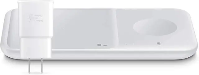 Main image of 9W Wireless Charger Duo w/ USB C Cable, Charge 2 Devices at Once, Cordless Super Fast Charging Pad, White