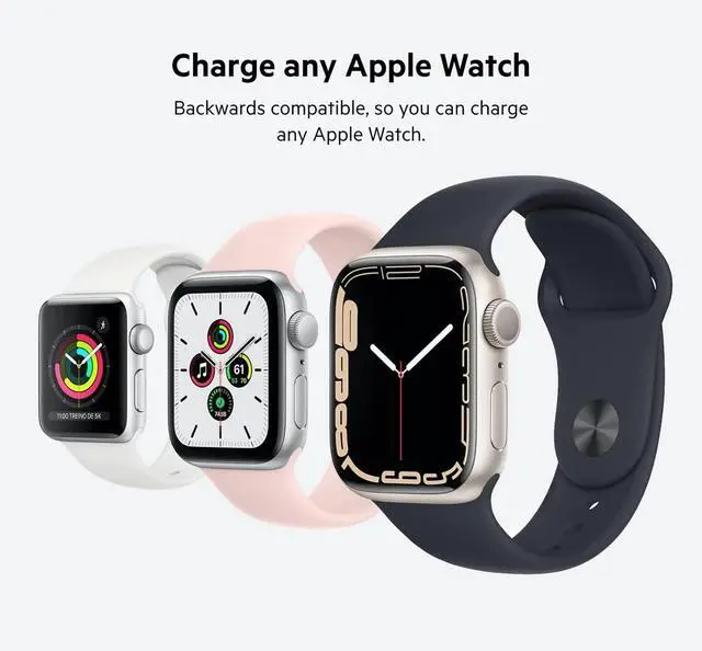 Alt view image 6 of 6 - FOR-Apple Watch Charger - Fast Wireless Charging Pad - Travel Charger with Nightstand Mode W/USB-C Cable Included - Black