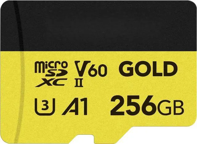 Main image of FOR-256GB Professional Gold Micro SD Card, UHS-II, C10, U3, V60, A1, Full HD, 4K, Up to 280/180 MB/s microSDXC Memory Card