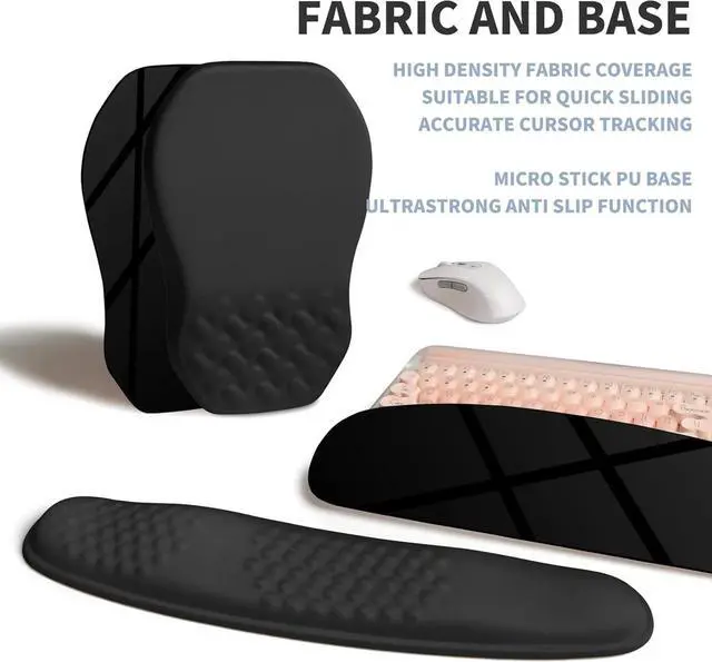 Alt view image 6 of 6 - 2-in-1 Ergonomic Set, Wave Keyboard Wrist Rest and Massage Slope Mouse Pad Wrist Support, Rebound Memory Foam