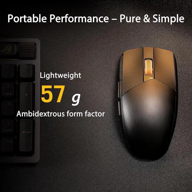 Alt view image 2 of 6 - Wireless Gaming Mouse, 57 G Lightweight, 36K DPI Sensor, Bluetooth & 2,4GHz RF, ROG SpeedNova, Black