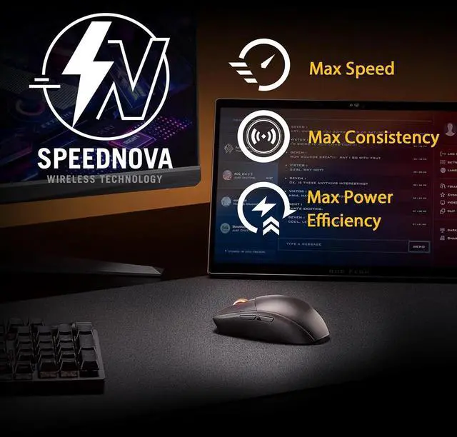 Alt view image 5 of 6 - Wireless Gaming Mouse, 57 G Lightweight, 36K DPI Sensor, Bluetooth & 2,4GHz RF, ROG SpeedNova, Black