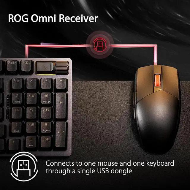 Alt view image 6 of 6 - Wireless Gaming Mouse, 57 G Lightweight, 36K DPI Sensor, Bluetooth & 2,4GHz RF, ROG SpeedNova, Black