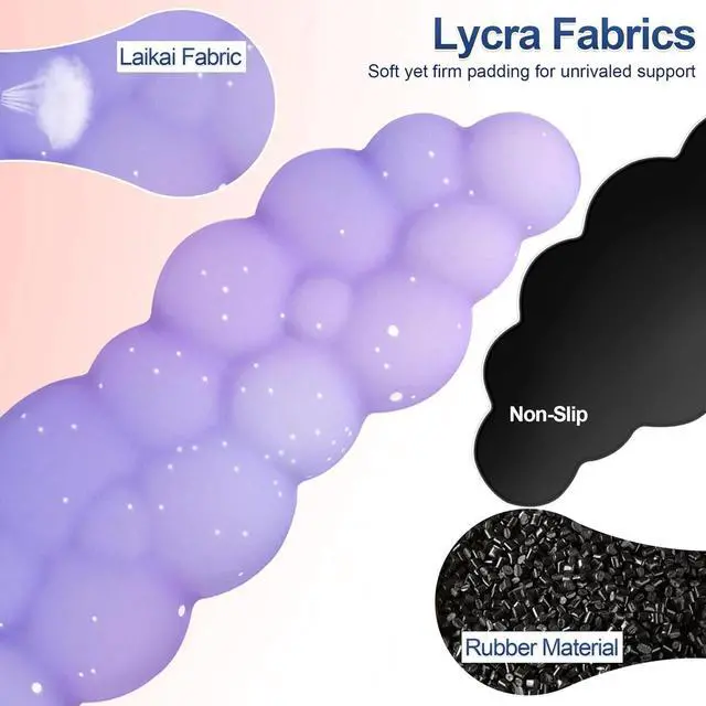 Alt view image 4 of 6 - Wrist Rest Set for Keyboard and Mouse, Includes Cute Coaster, with Computers and LaptopsPurple Star Set