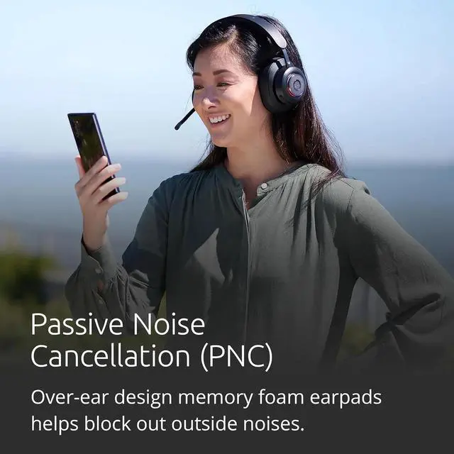 Alt view image 6 of 6 - AH3X Bluetooth Headset, Wireless Over-Ear Headset, Boom Microphone, LED Indicator, Earcup Controls (K83455WW)