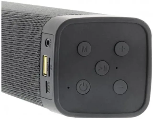 Alt view image 3 of 4 - 15-in. High-Performance Bluetooth Sound Bar and Speakerphone with FM Radio, Black