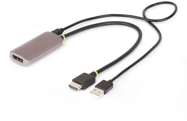 Main image of 1ft/30cm HDMI to DisplayPort Adapter Cable, 8K 60Hz, Active HDMI 2.1 to DP 1.4 Video Converter, USB Bus Powered