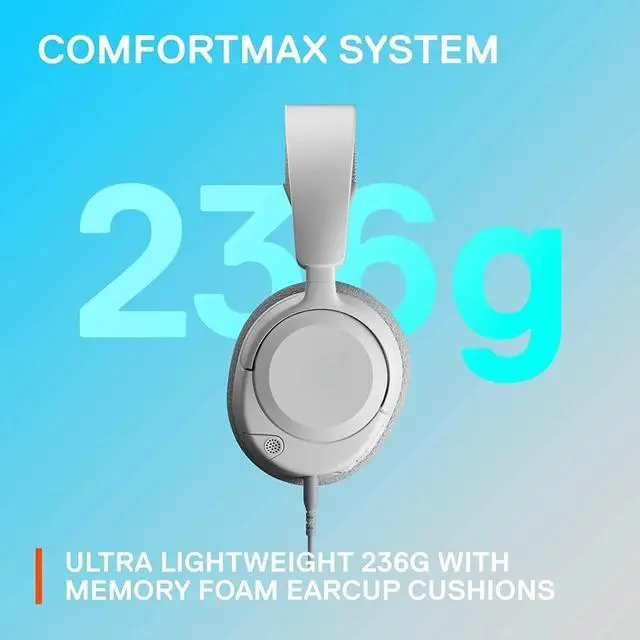 Alt view image 2 of 6 - Headphones - Gaming Headset - 360° Space Sound - Memory Foam Ear Pads - Noise Cancelling Microphone - White