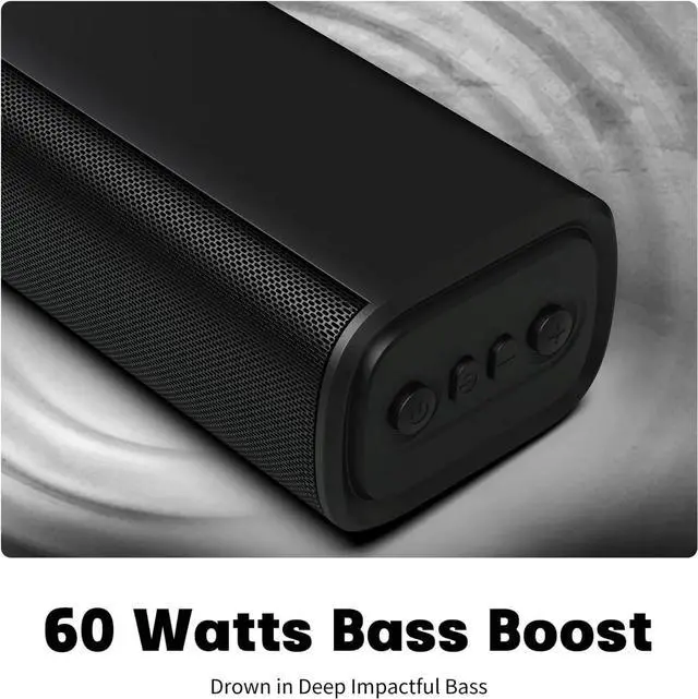 Alt view image 2 of 6 - Sound Bar, 16'/60W Soundbar, Dynamic Light and Remote Control, Wall Mountable TV Speakers