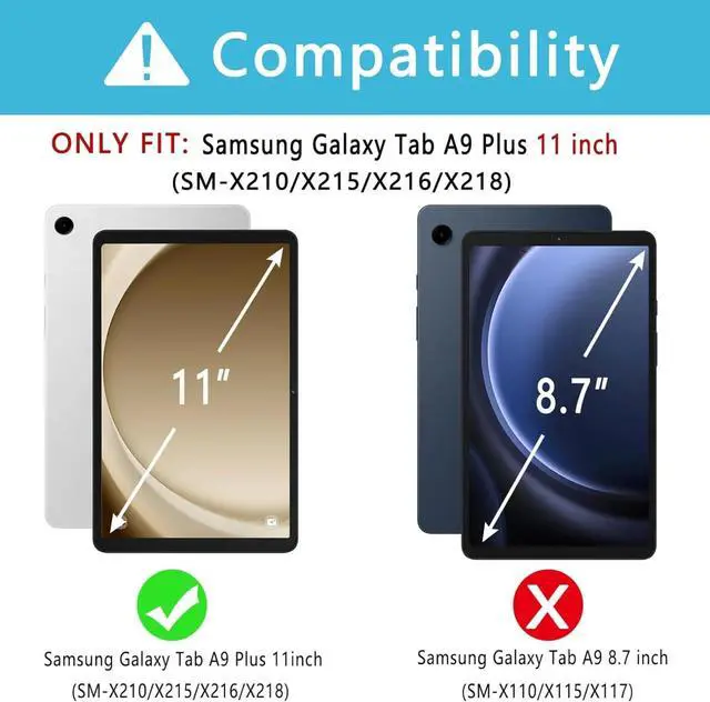 Alt view image 2 of 4 - 7 Color Rainbow Backlight Detachable USB-C Keyboard Magnetic Case with Pen Slot for Tablet A9+ 5G Dark Green