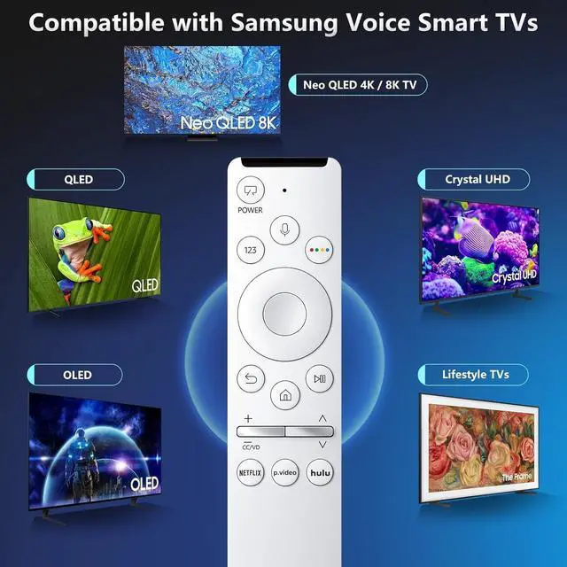 Alt view image 4 of 6 - Voice Remote for TV-Remote-Control-Replacement, Universal Frame Crystal 4K/ 8K Voice Smart TV
