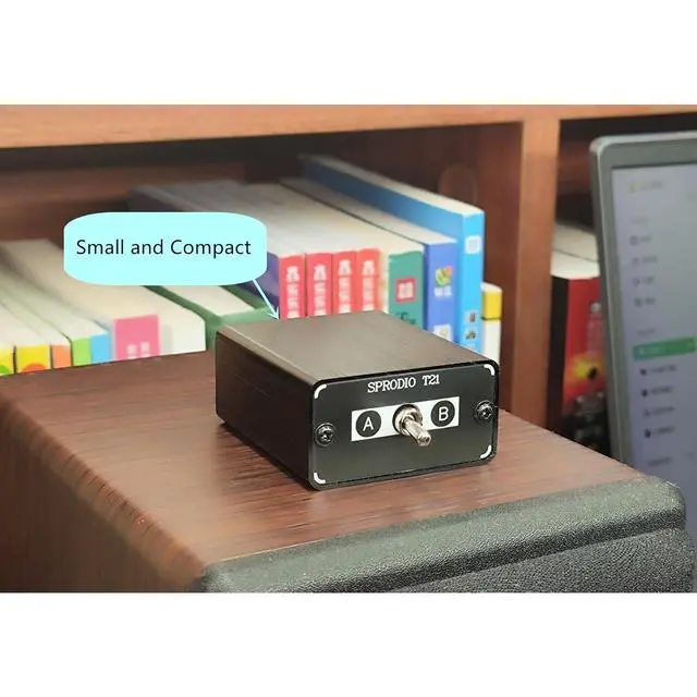 Alt view image 3 of 6 - SPRODIO 2 Port 3.5mm Stereo Audio Switch Box AUX Headphone Speaker Manual selector switcher Use 6A Toggle Switch (2 in 1 Out / 1 in 2 Out) -T21