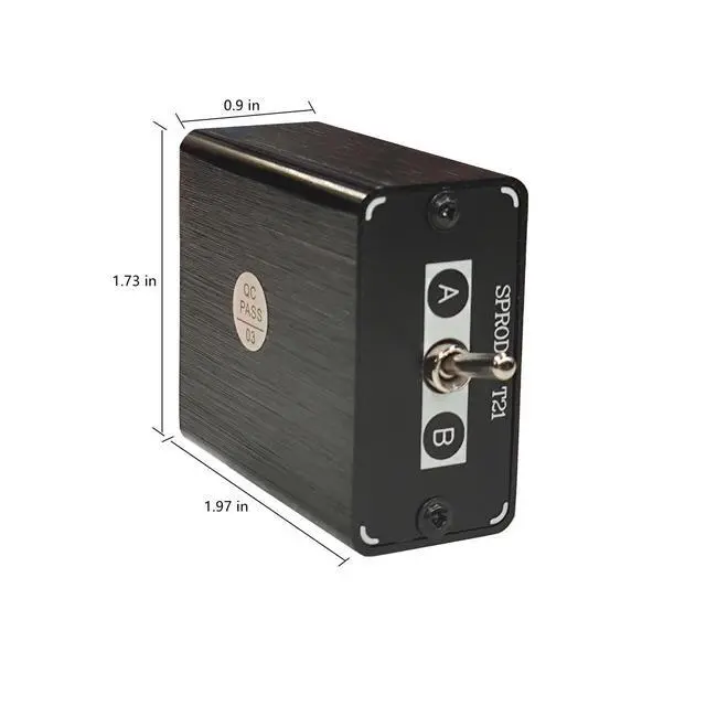 Alt view image 6 of 6 - SPRODIO 2 Port 3.5mm Stereo Audio Switch Box AUX Headphone Speaker Manual selector switcher Use 6A Toggle Switch (2 in 1 Out / 1 in 2 Out) -T21