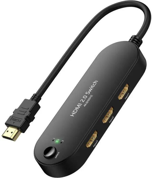 Main image of HDMI Switch 4K@60Hz, 4K HDMI Splitter 3 in 1 Out, 3 Port Hdmi Switcher Box Supports UHD 3D HDR, Multi Port HDMI Hub Selector for Xbox PS3 4 5 TV Gaming Roku HDTV Fire Stick